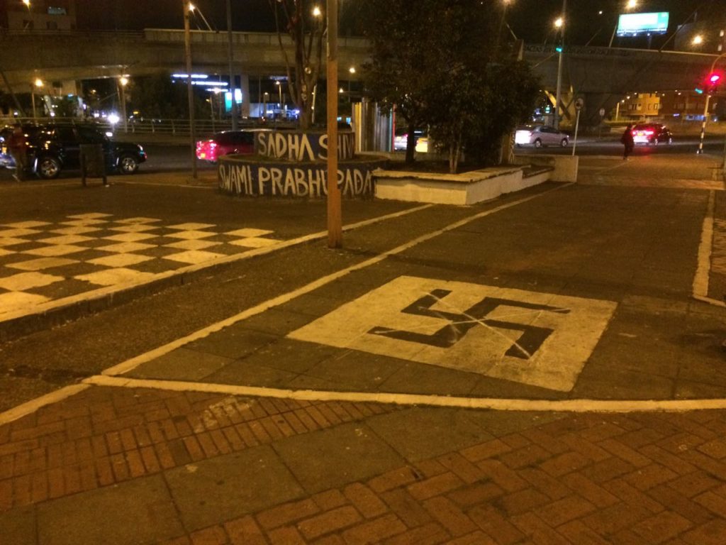 swastika on calle 100 con 15, in Bogota. Hunting Hitler, Hitler in South America, Adolf Hitler escape, Nazi, Colombia, Bogota, Tunja