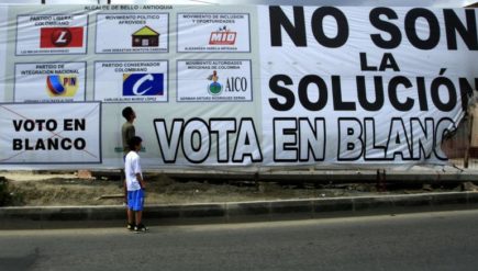 Voto en blanco, Colombia, elections