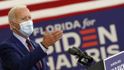 Democratic presidential candidate and former vice president Joe Biden speaks to supporters at a rally in Miami. Colombia, election, Plan Colombia, Donald Trump, US election.